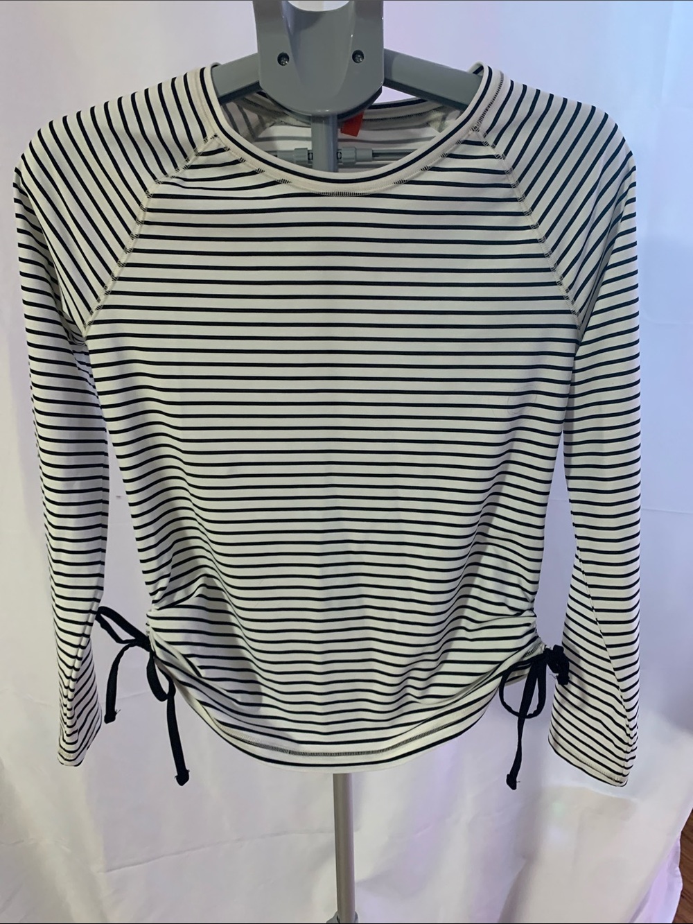 Jo Fresh black/ white stripe top long sleeve NWT medium